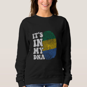 Camiseta Engraçado, está no meu DNA Gabon, bandeira Fingerp