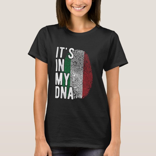 Camiseta Engraçado, está no meu DNA, na Itália, bandeira Fi (Frente)