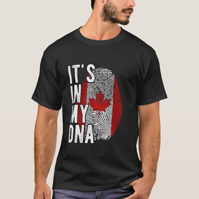 Camiseta Engraçado, está no meu DNA, no Canadá. (Frente)