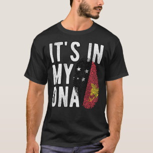 Camiseta Engraçado está no meu DNA Papua Nova Guiné, bandei