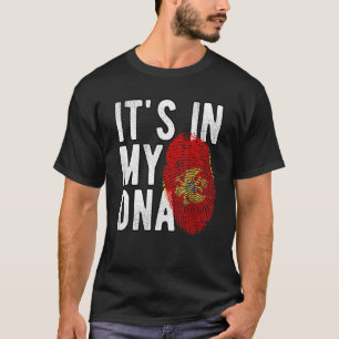 Camiseta Engraçado, está no meu DNA, sinalizador Montenegro