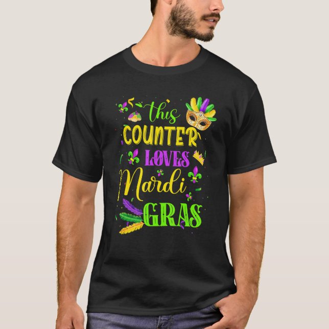 Camiseta Engraçado Este Contraidor Adora O Festival Mardi G (Frente)