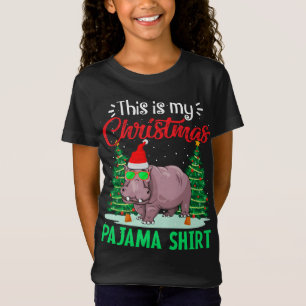 Camiseta Engraçado Este É Meu Natal Pajama Hippopotamus Xma
