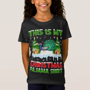 Camiseta Engraçado Este É Meu Natal Pajama Peacock Christma