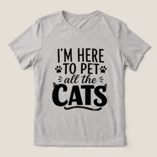 Camiseta Engraçado, estou aqui para acariciar todos os gato
