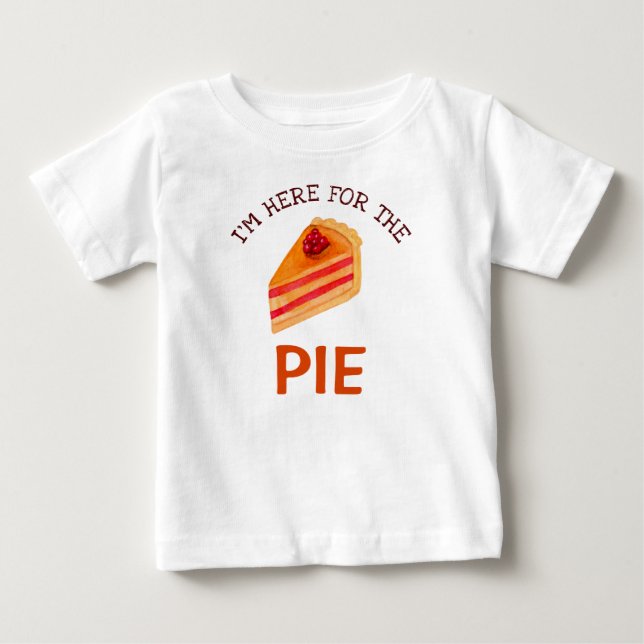 Camiseta Engraçado Estou Aqui pela Torta de Ação de Graças (Frente)