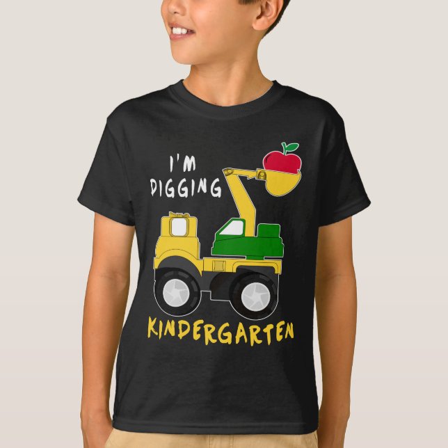 Camiseta Engraçado, estou cavando o jardim de infância (Frente)