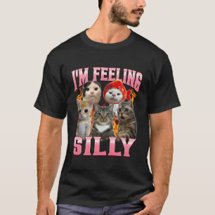 Camiseta Engraçado Estou Me Sentindo Tolo Humor Gatinho Fof