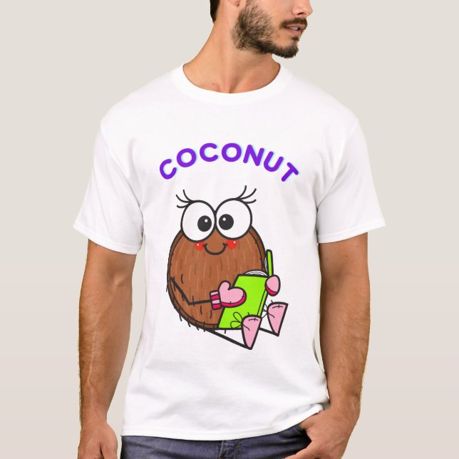 Camiseta Engraçado estudando coco (Frente)