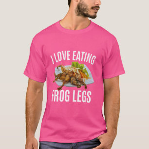 Camiseta Engraçado Eu Adoro Comer Pernas Sapos - Francês e 