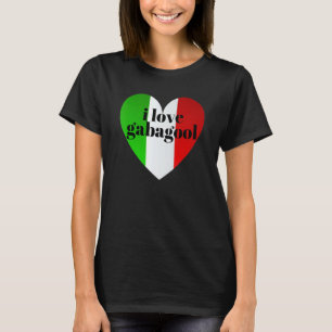 Camiseta Engraçado Eu Adoro Gabagoana Italiana Bandeira Col