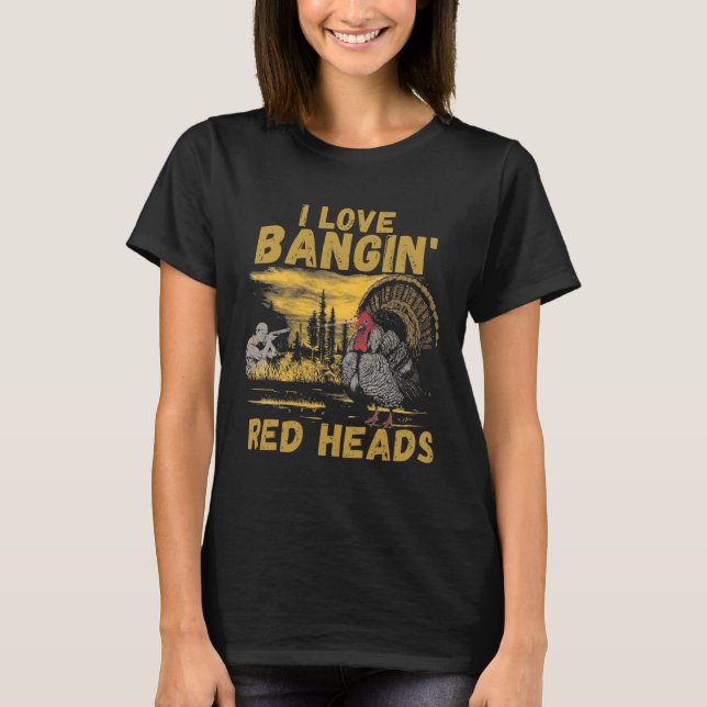 Camiseta Engraçado Eu Adoro Ngin 'Red Head Hunting Season T (Frente)