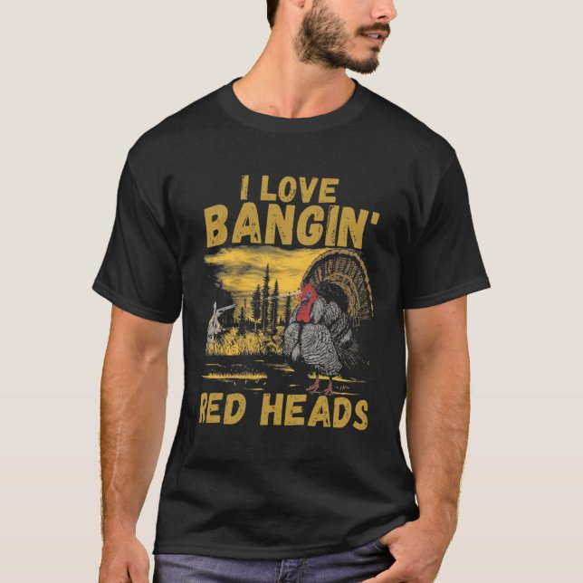 Camiseta Engraçado Eu Adoro Ngin 'Red Head Hunting Season T (Frente)
