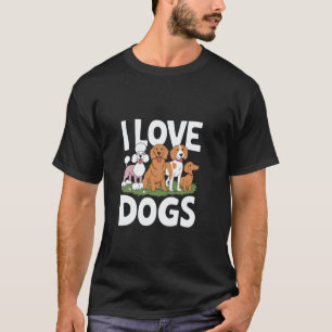 Camiseta Engraçado Eu Amo Cães Poodle Retriever Beagle