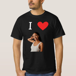 Camiseta Engraçado Eu Amo Foto da Namorada Personalizada