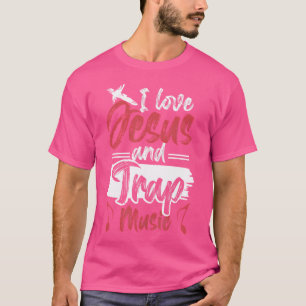 Camiseta Engraçado Eu Amo Jesus E Música Trap Hip-Hop Edm C