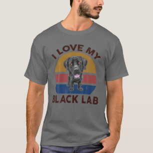 Camiseta Engraçado Eu Amo Meu Laboratório Negro Para O Re