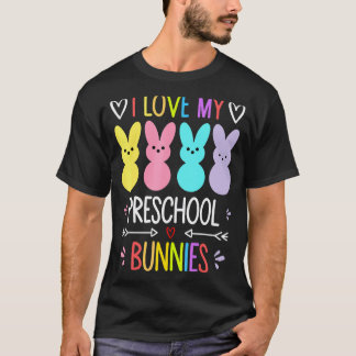 Camiseta Engraçado Eu Amo Meu Professor de Coelhinhos de Pr