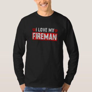 Camiseta Engraçado Eu Amo Minha Mulher Bombeiro Marido C