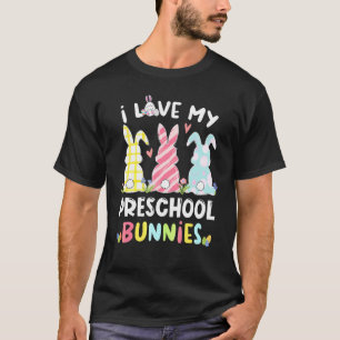 Camiseta Engraçado Eu Amo Minha Pré-Escolas Bunny Professor