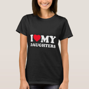 Camiseta Engraçado eu amo o coração da minha filha família 