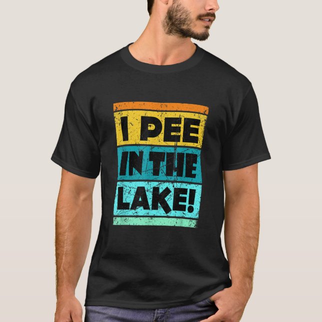 Camiseta Engraçado Eu Chorar No Lago Retro Bebendo Camping  (Frente)