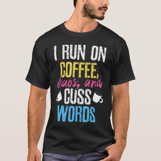 Camiseta Engraçado Eu Corro No Café E Cusco Palavras Caffei
