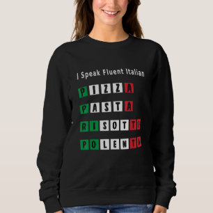 Camiseta Engraçado Eu Falo Fluente Comida Italiana Pizza Ri