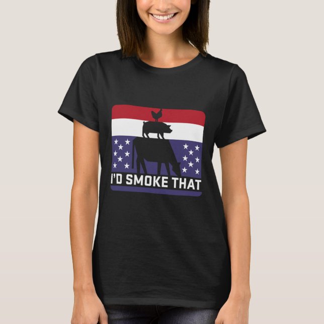 Camiseta Engraçado Eu Fumar Aquele Barbecue Retro Churrasco (Frente)