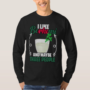 Camiseta Engraçado eu gosto de Borhani e talvez três pessoa