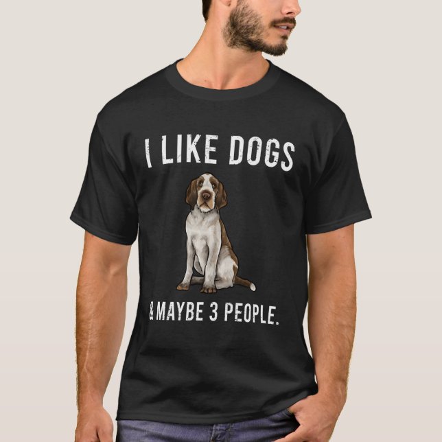 Camiseta Engraçado Eu Gosto De Cães Italianos Spinoni E Tal (Frente)