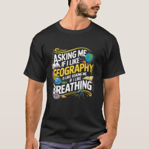 Camiseta Engraçado Eu Gosto de Geografia Antigo Professor d