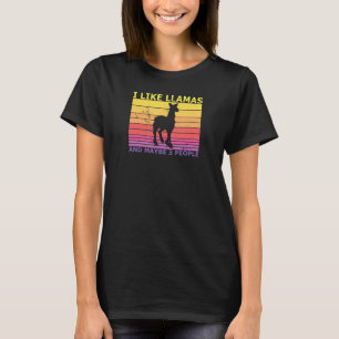Camiseta Engraçado Eu Gosto de Lhamas E Talvez 3 Pessoas Lh
