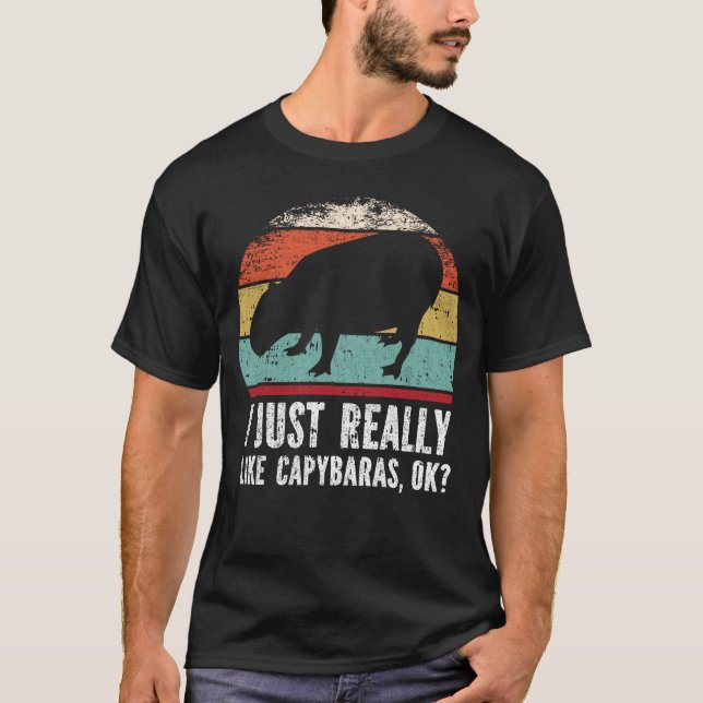 Camiseta Engraçado, Eu Gosto Mesmo De Capybaras, OK? (Frente)