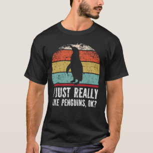 Camiseta Engraçado Eu Gosto Muito De Pinguins, Ok?