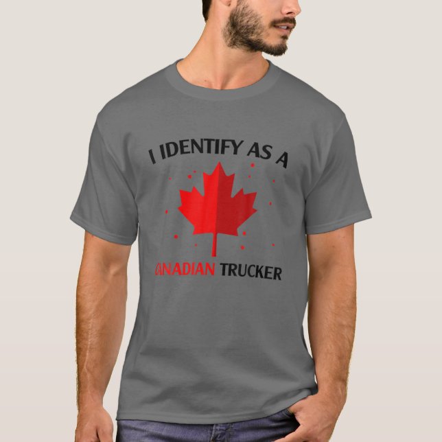 Camiseta Engraçado Eu Identifico Como Um Con Canadiano Da L (Frente)