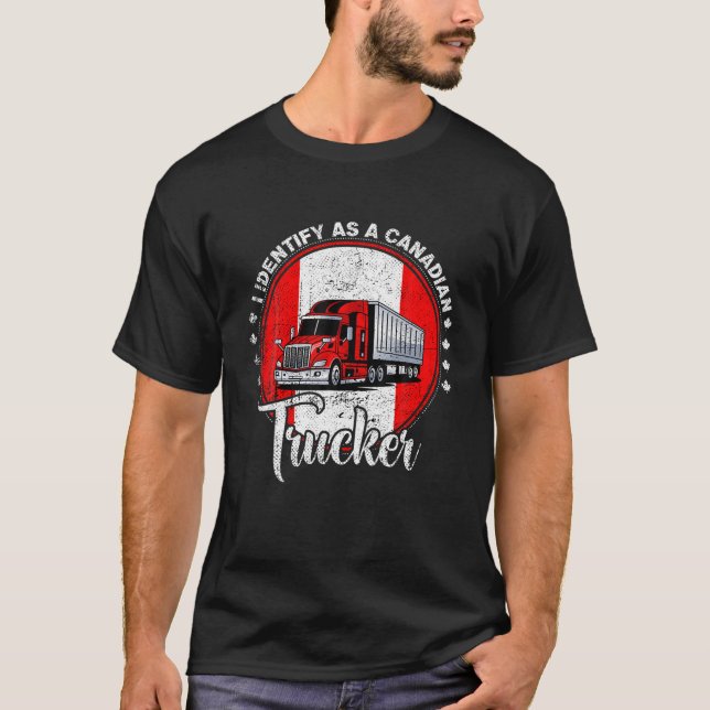 Camiseta Engraçado Eu Identifico Como Um Con Canadiano Da L (Frente)