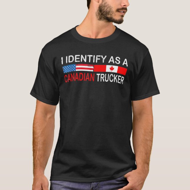 Camiseta Engraçado Eu Identifico Como Um Con Canadiano Da L (Frente)