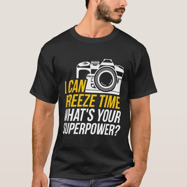 Camiseta Engraçado eu poder congelar Design de fotografia d (Frente)