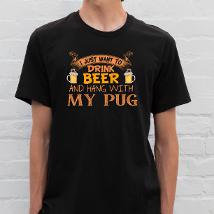 Camiseta Engraçado eu quero beber cerveja e pendurar com me