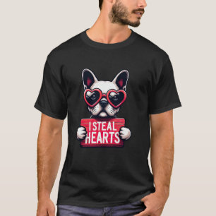 Camiseta Engraçado Eu Roubo Corações Mens Mães Bulldog Fran