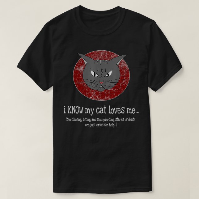 Camiseta Engraçado Eu Sei Que Meu Gato Me Ama (Frente do Design)