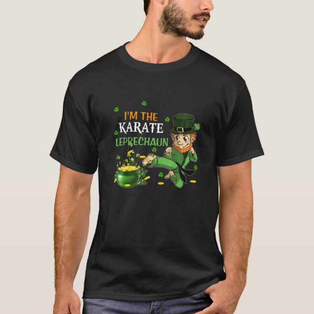 Camiseta Engraçado eu ser a Rua Karate Leprechaun Karate. P (Frente)
