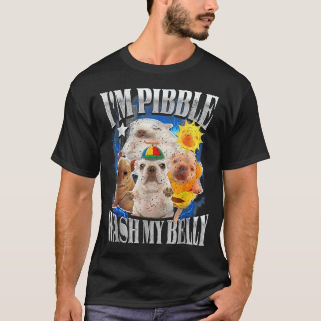 Camiseta Engraçado Eu Sou Cachorro Pibble Cachorrinho Lavar (Frente)