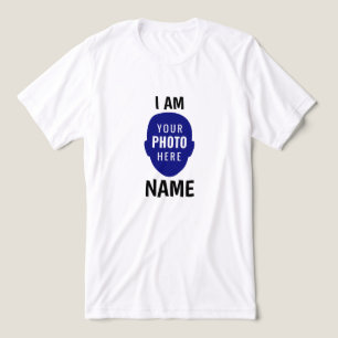 Camiseta Engraçado Eu Sou Foto Personalizada de Rosto e Nom