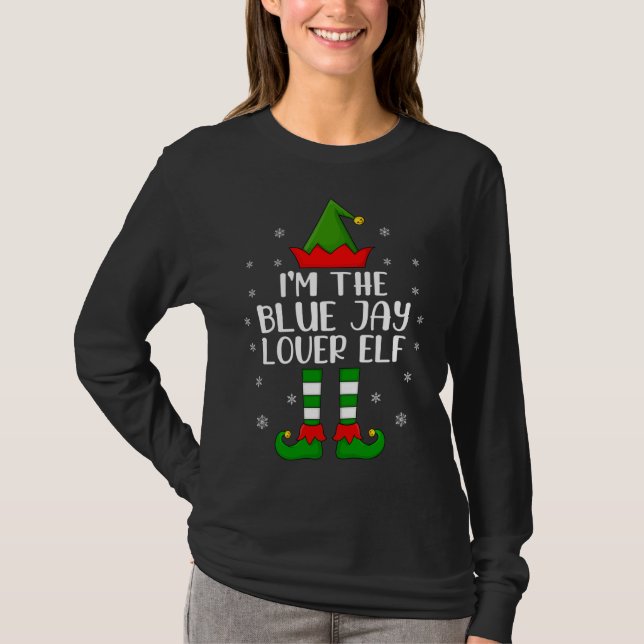 Camiseta Engraçado, eu sou o Blue Jay Lover Elf (Frente)