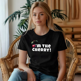 Camiseta Engraçado, eu sou o slogan da vibe cereja no dia d
