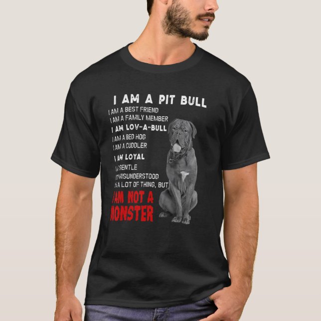 Camiseta Engraçado Eu Sou Pit Bull Eu Sou Amor Um Touro Eu  (Frente)