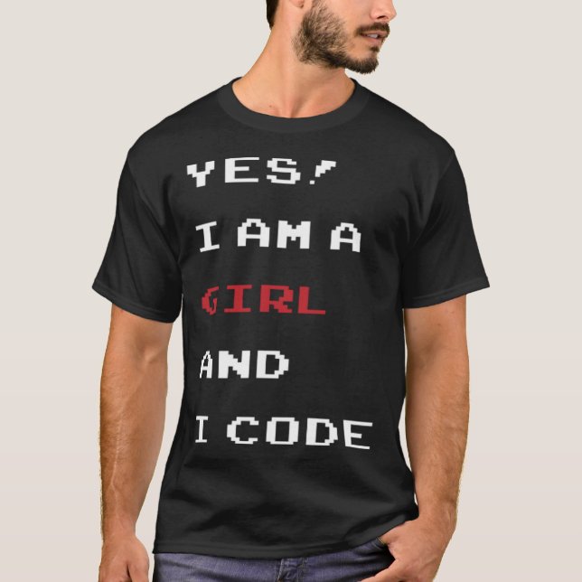Camiseta Engraçado eu sou uma garota do código Programadora (Frente)