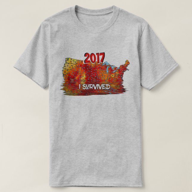 Camiseta Engraçado eu ter sobrevivido ao mapa das ondas de  (Frente do Design)